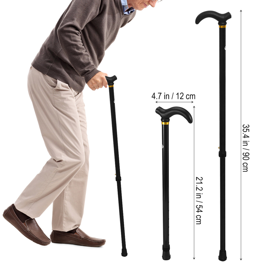 Premium Adjustable Walking Stick Cane – 2-Section Anti-Skid, Anti-Shock Crutch for Seniors, Lightweight Aluminum Alloy, Non-Slip Rubber Base, Adjustable Height 75-90cm for Hiking and Daily Support