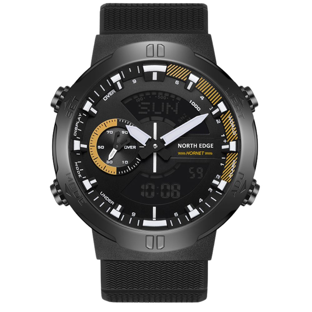 Premium Military Smartwatch for Men – Waterproof 50m, Speed Stopwatch, World Time, Coun Case, Backlit, Replaceable Stratdown 