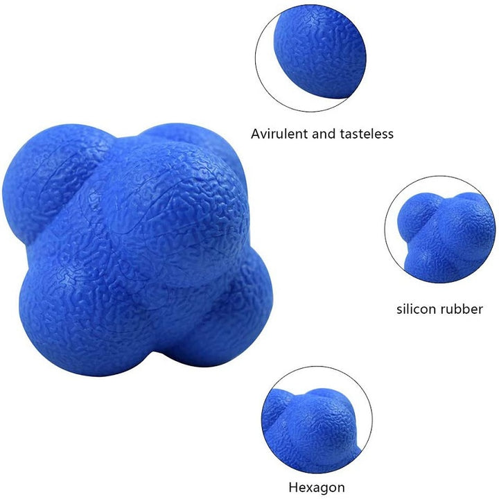 Premium Reaction Training Ball for Speed & Agility – Hexagonal Silicone Reflex Ball for Coordination & Sports Fitness  