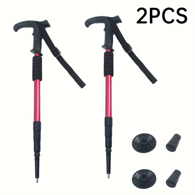 Premium Folding Trekking Pole for Hiking & Walking – Portable Carbon Steel Stick, Adjustable Length, Lightweight & Easy to 