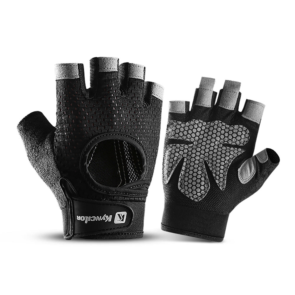 Premium Half Finger Gloves for Gym & Cycling - Anti-Slip Gel Pad Workout Gloves for Men & Women, Fingerless Fitness Gloves,