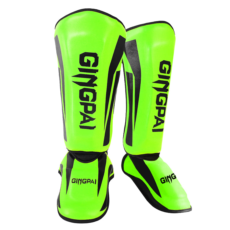 Premium Kickboxing Shin Guard Pads – Muay Thai, Boxing, MMA Leg Protector, Sanda, Wushu, Taekwondo Ankle Guards for Men 
