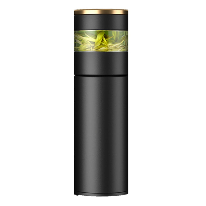 Premium Stainless Steel Tea Infuser Thermos with LED Temperature Display – 450ML Insulated Coffee Mug with Tea Separation, 