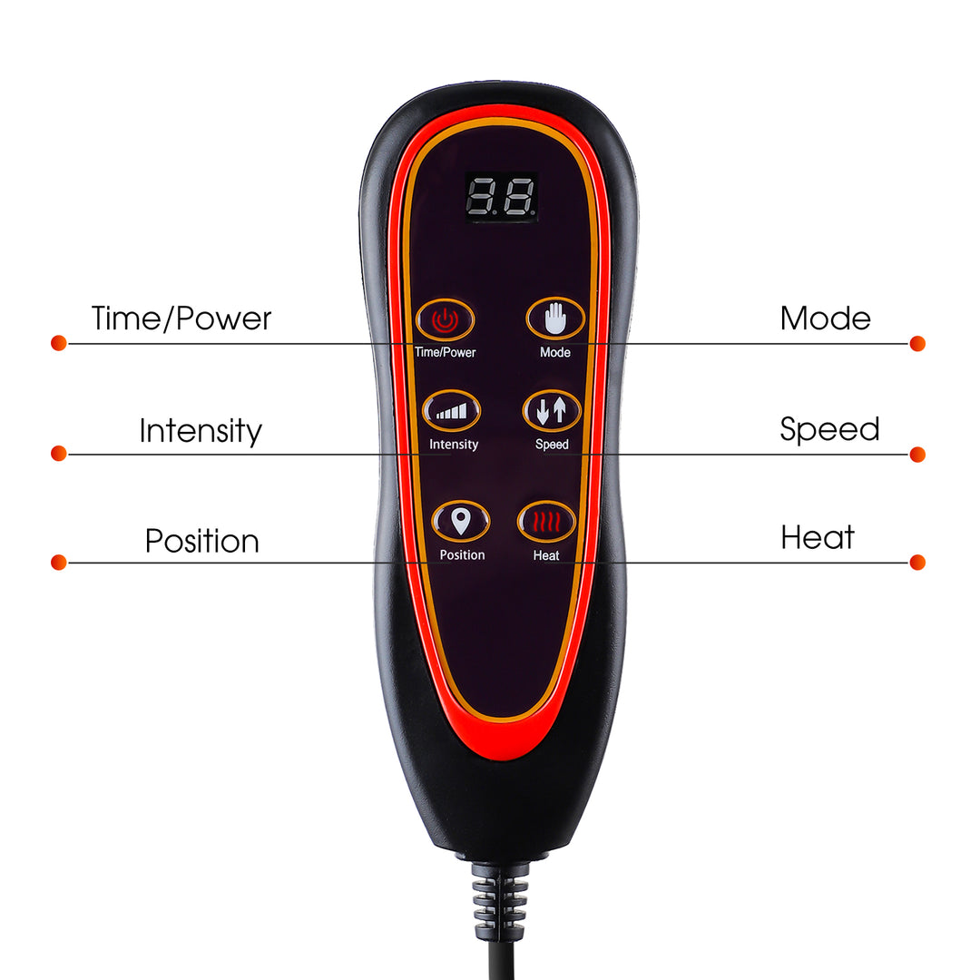 Premium Electric Massage Chair Cushion with Heating & Vibrator – 5-9 Vibration Zones, Adjustable Intensity & Temperature, 