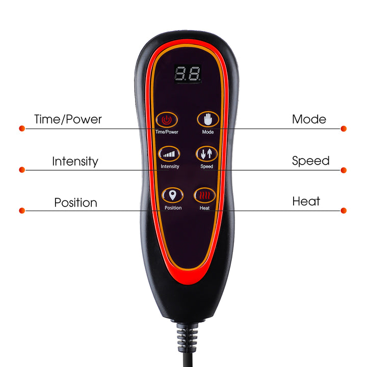 Premium Electric Massage Chair Cushion with Heating & Vibrator – 5-9 Vibration Zones, Adjustable Intensity & Temperature, 