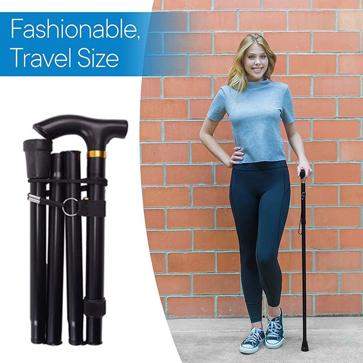 Premium Multifunctional Walking Stick – Telescopic Hiking Cane, Folding Trekking Poles for Seniors, Lightweight Aluminum 
