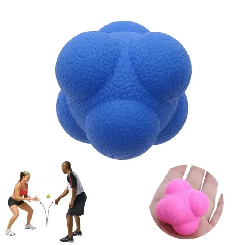 Premium Reaction Training Ball for Speed & Agility – Hexagonal Silicone Reflex Ball for Coordination & Sports Fitness  