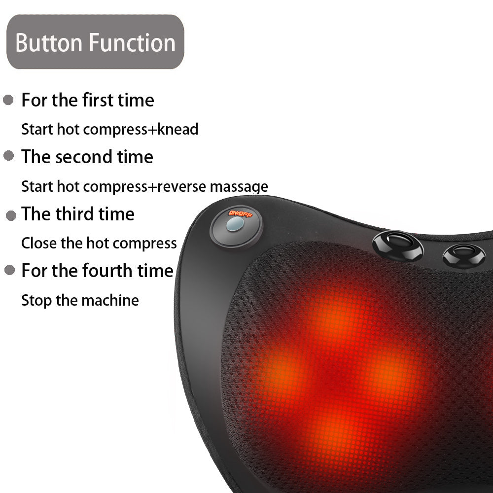Premium Electric Shiatsu Massage Pillow for Neck, Back, and Body Pain Relief | Multifunctional Heating Massage Pillow for Car