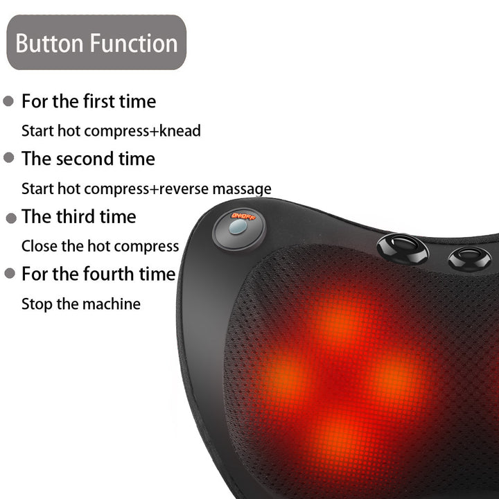 Premium Electric Shiatsu Massage Pillow for Neck, Back, and Body Pain Relief | Multifunctional Heating Massage Pillow for Car