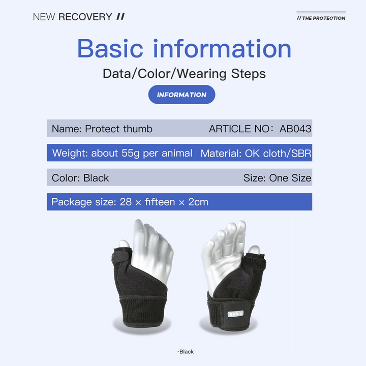 Premium Adjustable Thumb Wrist Stabilizer Brace for Arthritis, Tendonitis, & Carpal Tunnel Support, Elastic Bandage with 