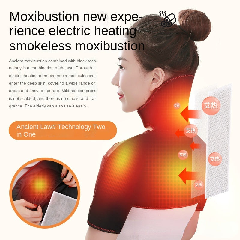 Premium Electrically Heated Shoulder Protector for Cervical Vertebra Warmer, Massage Therapy Cuff for Shoulder Soreness 