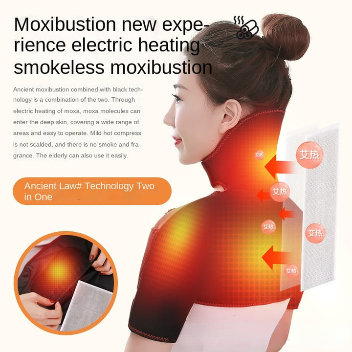 Premium Electrically Heated Shoulder Protector for Cervical Vertebra Warmer, Massage Therapy Cuff for Shoulder Soreness 