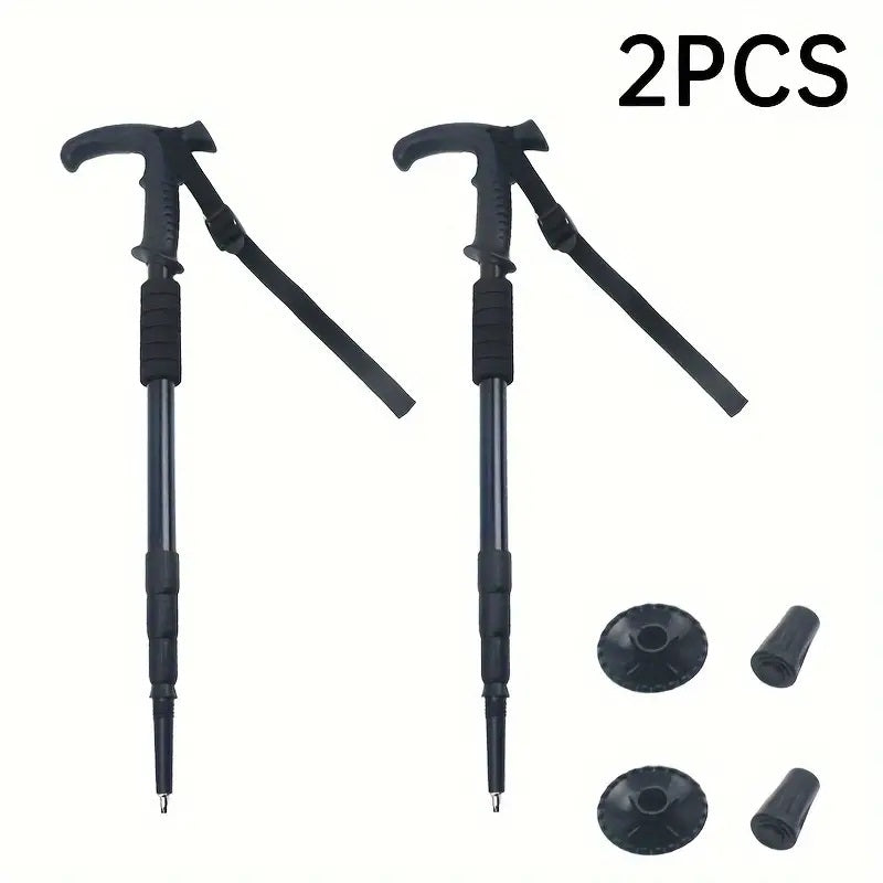 Premium Folding Trekking Pole for Hiking & Walking – Portable Carbon Steel Stick, Adjustable Length, Lightweight & Easy to 