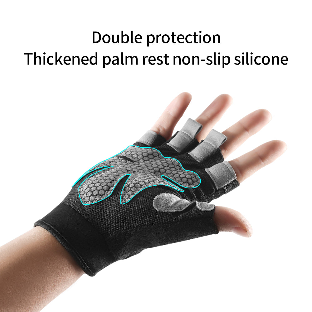 Premium Half Finger Gloves for Gym & Cycling - Anti-Slip Gel Pad Workout Gloves for Men & Women, Fingerless Fitness Gloves,