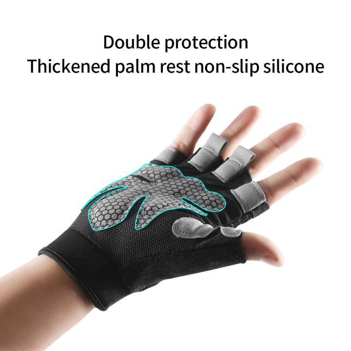 Premium Half Finger Gloves for Gym & Cycling - Anti-Slip Gel Pad Workout Gloves for Men & Women, Fingerless Fitness Gloves,