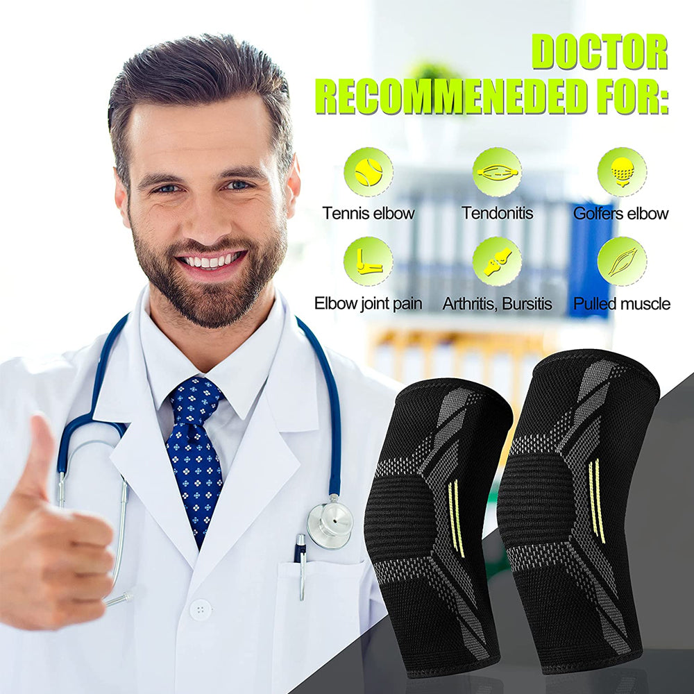 Premium Breathable Elastic Elbow Support Arm Sleeve for Basketball & Badminton – One-Piece Design, Comfortable & Protective,
