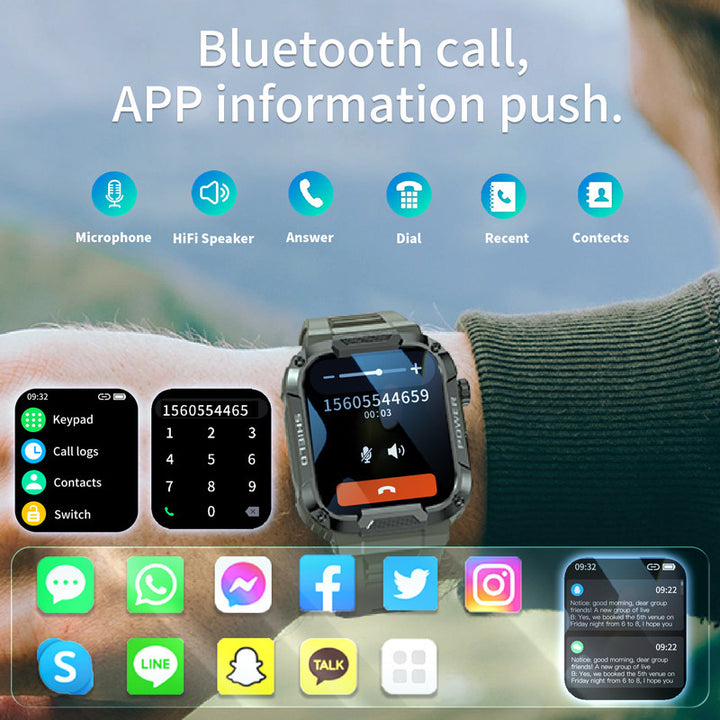Premium Smartwatch with 1.96" Curved AMOLED Display, Bluetooth Calling, IP68 Waterproof, 100+ Sports Modes, AI Voice 