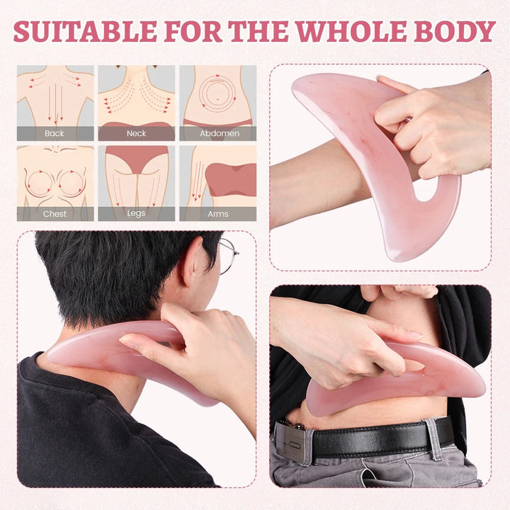 Premium Gua Sha Board - Natural Wood Massage Tool for Facial and Body Scraping Therapy, 18x8cm, Available in Yellow, Pink,