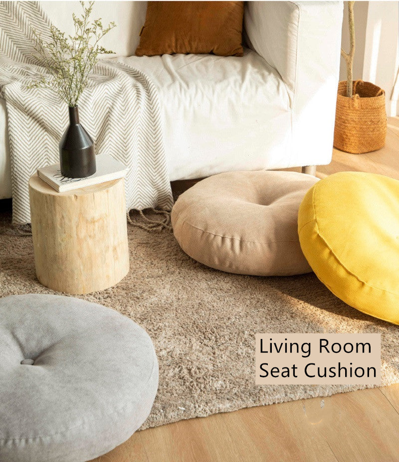 Premium Round Floor Seat Cushion – Soft Tatami Meditation & Yoga Pad – Breathable Cotton & Linen, Comfortable for Sitting
