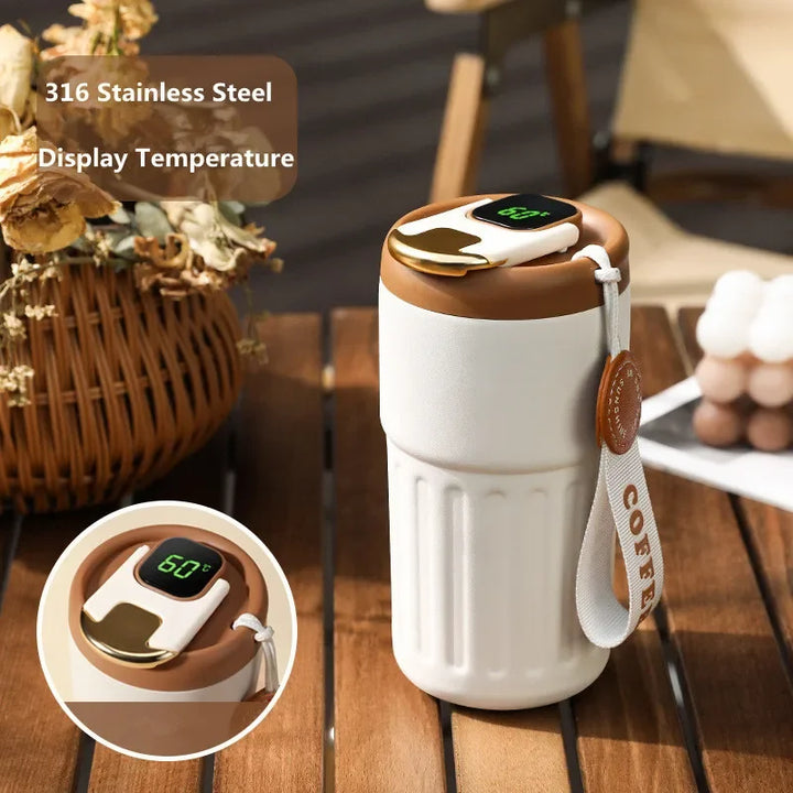 Premium Smart Thermos Bottle – 450ml Stainless Steel Vacuum Cup with Temperature Display, Portable Business Thermal Mug