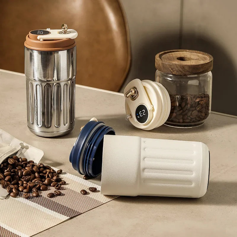 Premium Smart Thermos Bottle – 450ml Stainless Steel Vacuum Cup with Temperature Display, Portable Business Thermal Mug