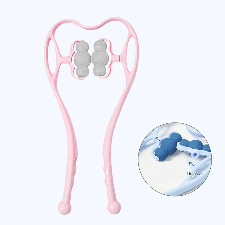 Premium Handheld Neck Massager – Trigger Point Roller for Deep Tissue Pain Relief, Adjustable 360° Massage Balls for Neck,