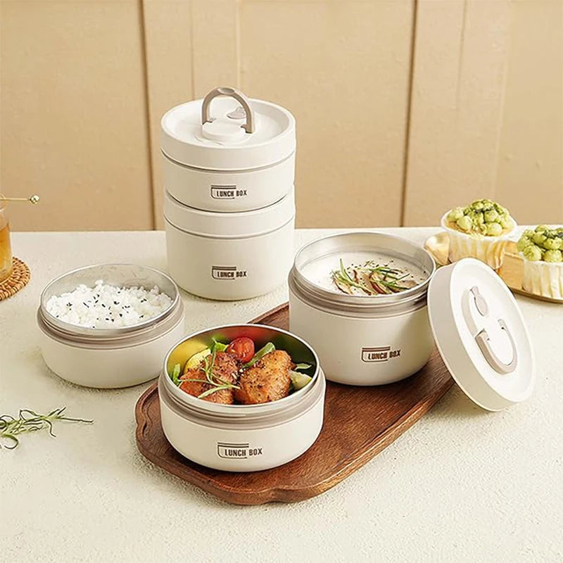 Premium Insulated 304 Stainless Steel Lunch Box – Multi-Layer Design, Microwave Safe, Durable, Leak-Proof, Perfect for On-the