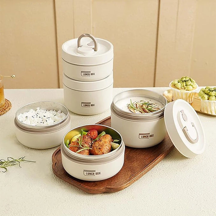 Premium Insulated 304 Stainless Steel Lunch Box – Multi-Layer Design, Microwave Safe, Durable, Leak-Proof, Perfect for On-the