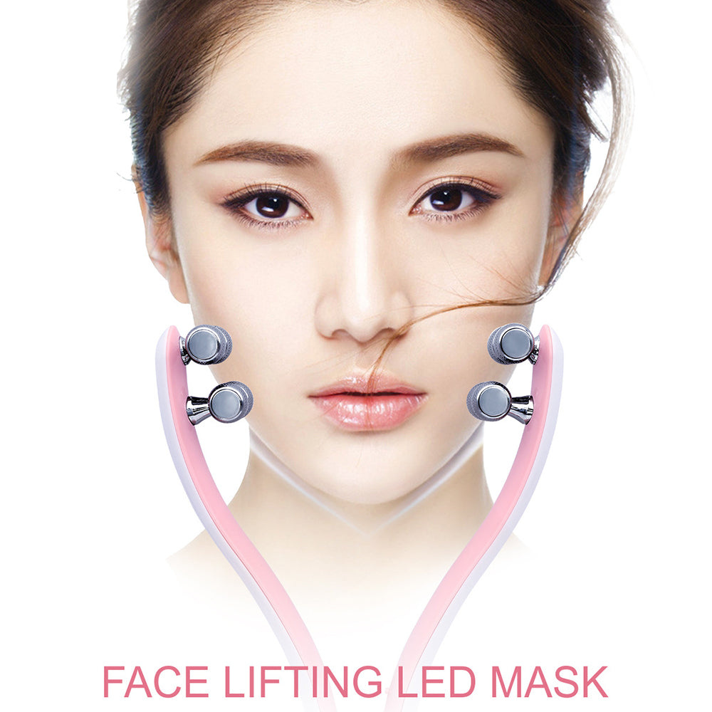 Premium Face Lifting Roller Facial Massager, 3D Y Shape Beauty Tool with EMS Microcurrent, Adjustable Speed, Skin Tightenin