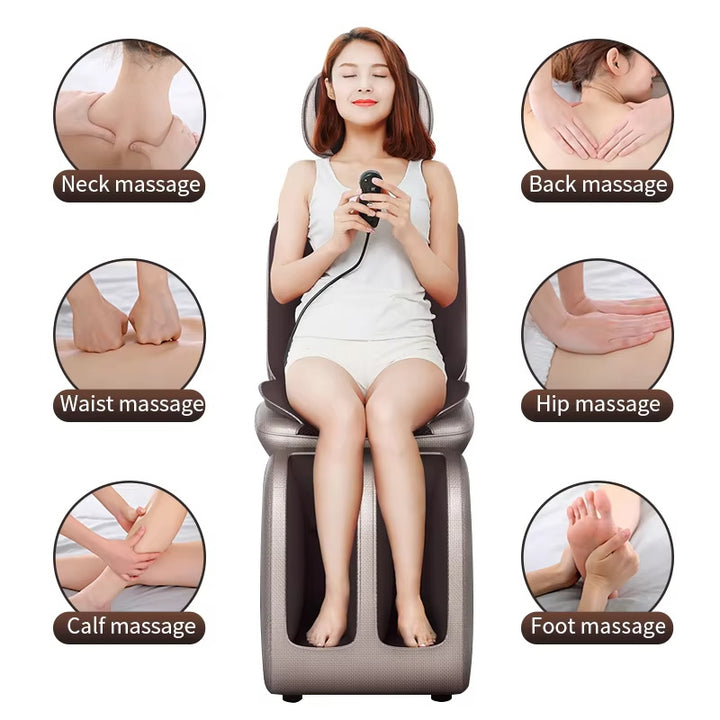 Premium Vibrating Electric Massage Chair Pad – Heated Neck and Back Cushion with Remote Control, Muscle Stimulator for Fatigue