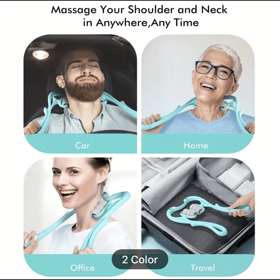 Premium Handheld Neck Massager – Trigger Point Roller for Deep Tissue Pain Relief, Adjustable 360° Massage Balls for Neck,