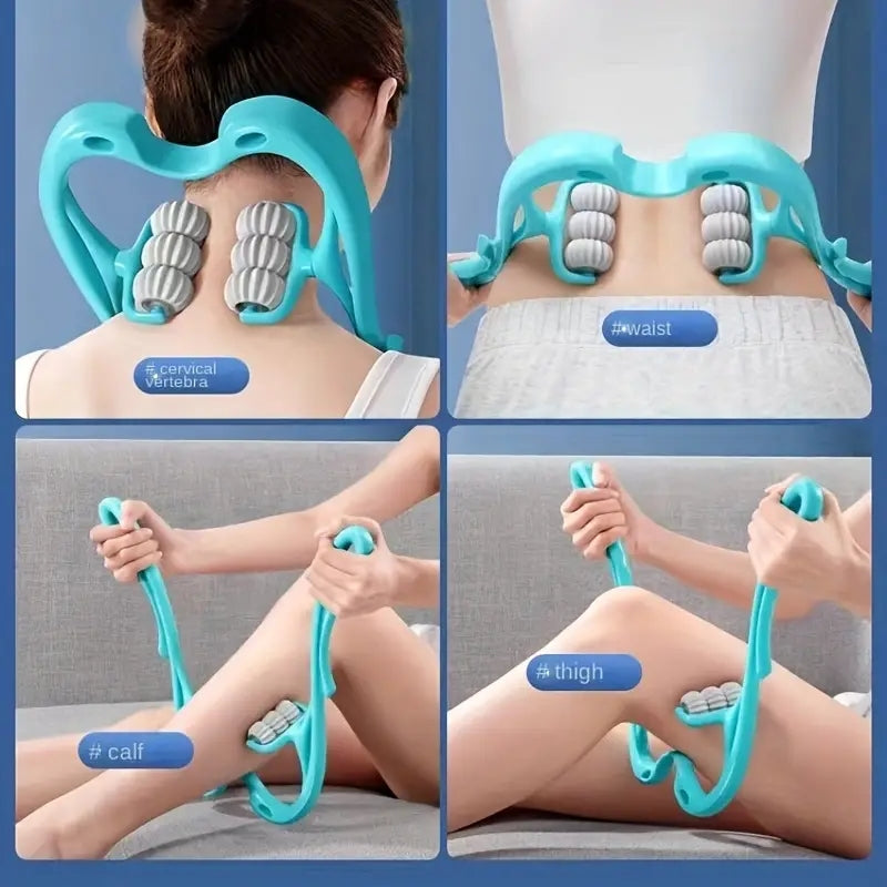 Premium Handheld Neck Massager – Trigger Point Roller for Deep Tissue Pain Relief, Adjustable 360° Massage Balls for Neck,