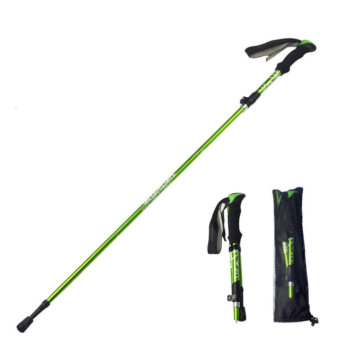 Premium Folding Trekking Pole for Hiking & Walking – Portable Carbon Steel Stick, Adjustable Length, Lightweight & Easy to Carry, Foam Grip Handle, Carbon Tungsten Tip, 1 PCS