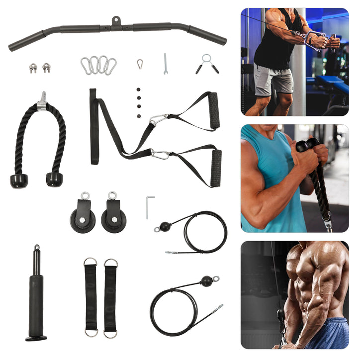 Premium Cable Pulley System – Adjustable Gym Fitness Equipment for Lat Pull, Tricep, Bicep, Back & Shoulder Workout, High 