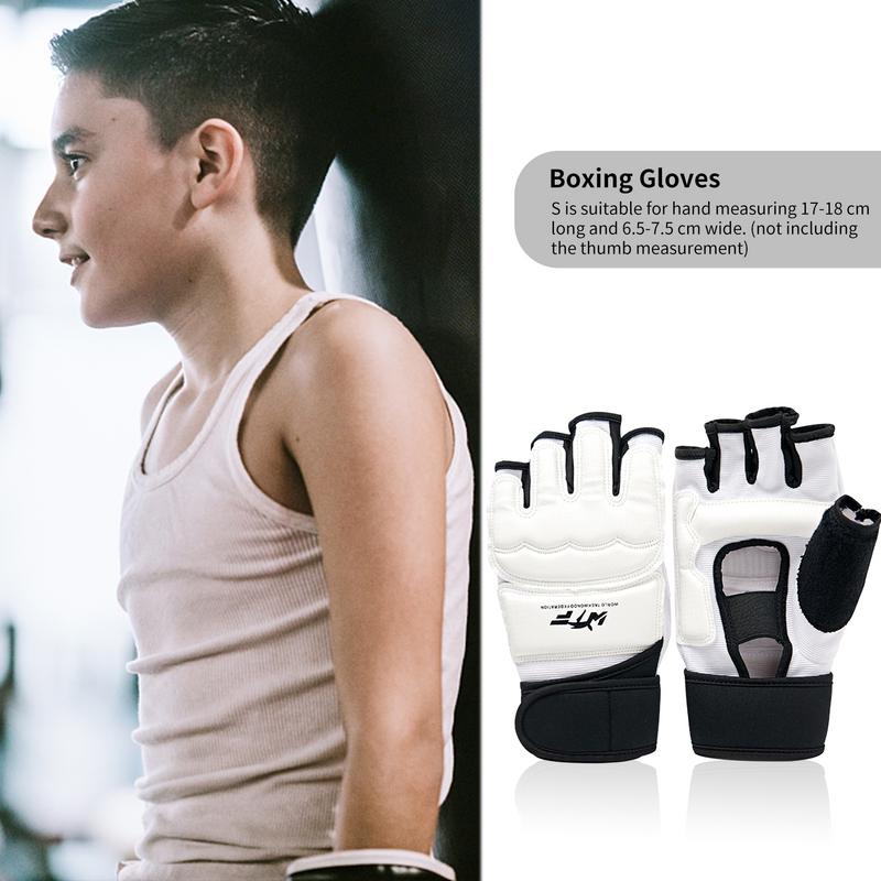 Premium Half Finger Boxing Gloves – Taekwondo, Karate, Muay Thai Training Gloves for Kids & Men – Foot Protector for  