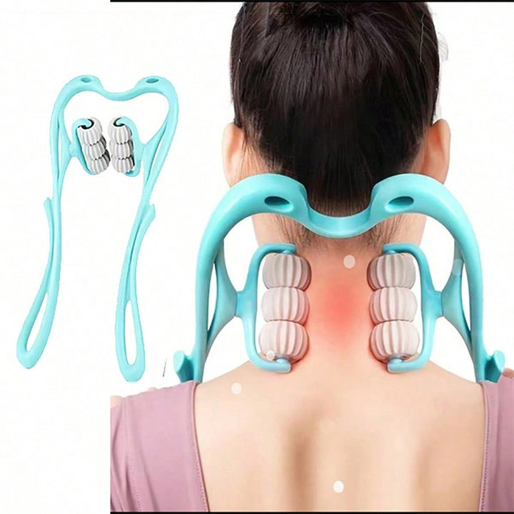 Premium Handheld Neck Massager – Trigger Point Roller for Deep Tissue Pain Relief, Adjustable 360° Massage Balls for Neck,