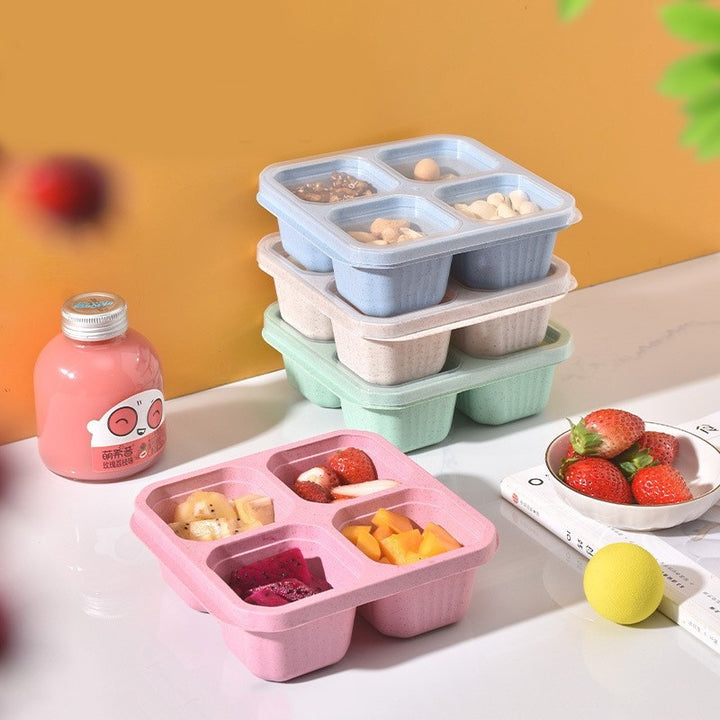 Premium Reusable 4-Grid Snack Containers – Portable Meal Prep Lunch Box, Leak-Proof, Large Capacity, Multi-Compartment 