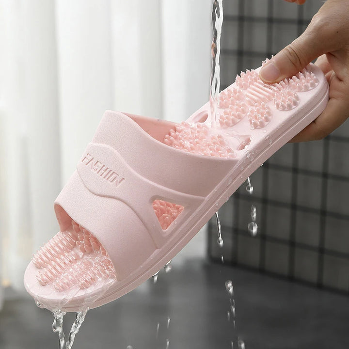 Premium Extra Large Acupoint Massage Slippers – Non-Slip Hollow Design for Indoor Home and Bathroom Use, Comfortable Sole Support for Men and Women, Ideal for Relaxation and Foot Therapy