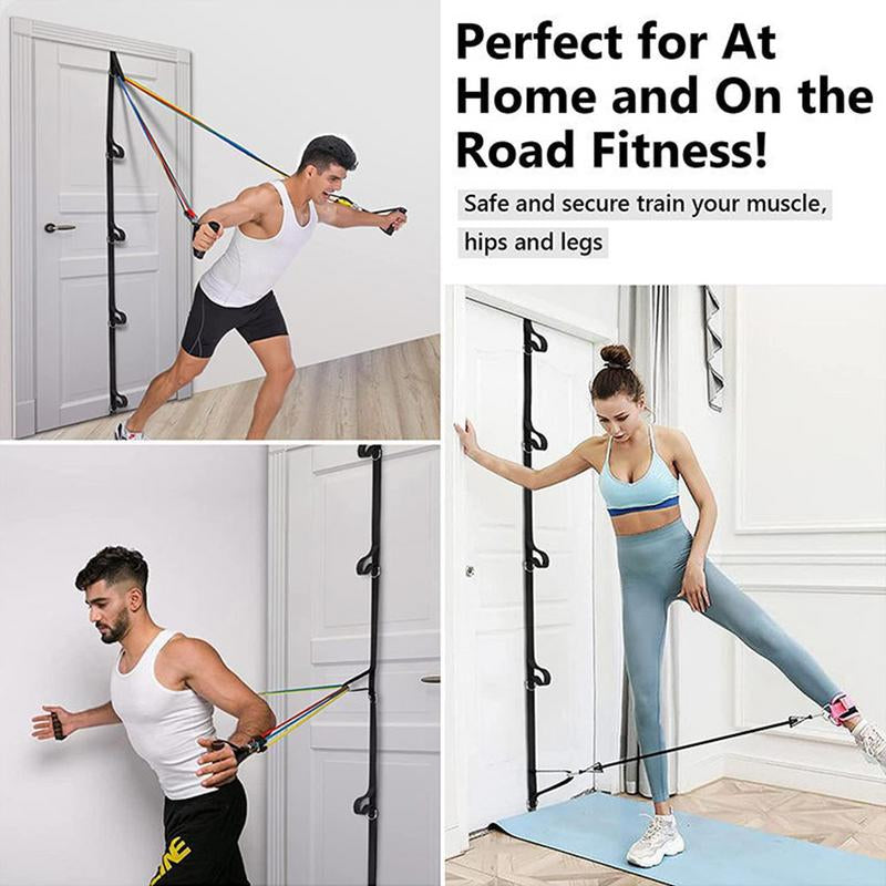 Premium Door Anchor Strap for Resistance Bands – Multi-Point Attachment with 5 Stainless Steel D-Rings, Adjustable Workout 