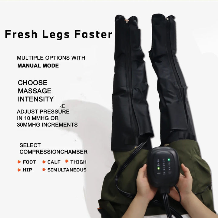 Luxury Air Compression Leg Recovery System Foot Massager for Enhanced Circulation, Muscle Relaxation, Adjustable Intensity, 