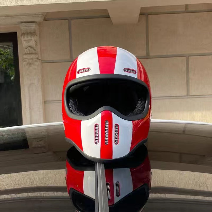 Premium Full Face Motorcycle Helmet – Retro Tokyo Style, Fiberglass, Clear Visor, Japan TT Design, Casco Moto for Men & Women