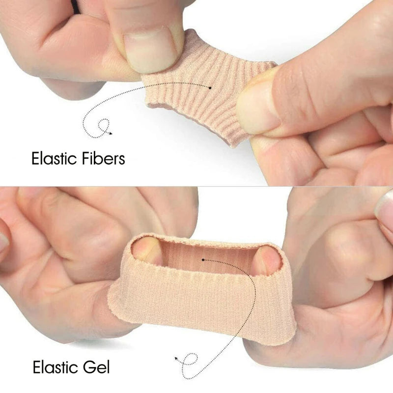 Premium Toe Cushion Protector - Fabric Toe Tubes for Corns, Blisters, Calluses, Hammer Toes | Cuttable, Reusable, Silicone 