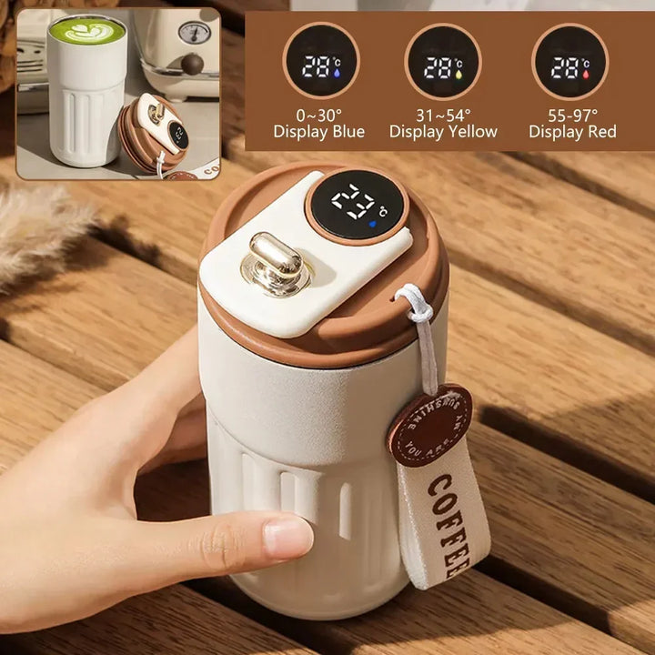 Premium Smart Thermos Bottle – 450ml Stainless Steel Vacuum Cup with Temperature Display, Portable Business Thermal Mug