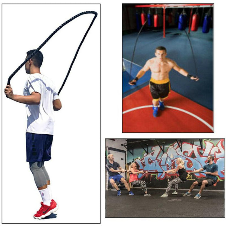Premium Fitness Battle Rope – 25mm x 9.8ft Heavy Exercise Training Rope for Home Gym & Outdoor Cardio – Durable Nylon & 
