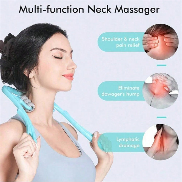 Premium Handheld Neck Massager – Trigger Point Roller for Deep Tissue Pain Relief, Adjustable 360° Massage Balls for Neck,
