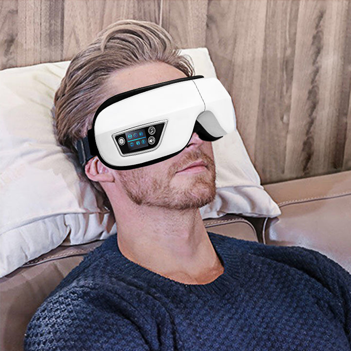 Premium Foldable Eye Massager – Vibration Airbag Pressure with Hot Compress and Bluetooth Music, Relieves Eye Fatigue