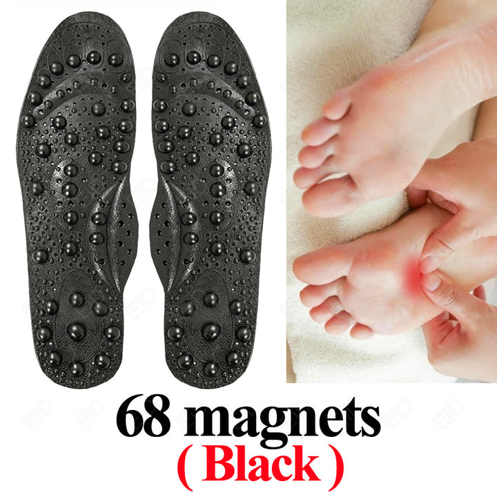 Premium Foot Acupressure Insoles with 68 Magnet Therapy – Breathable Sports Cushion Inserts for Body Detox, Pain Relief, and 