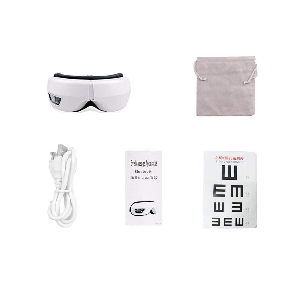 Premium Foldable Eye Massager – Vibration Airbag Pressure with Hot Compress and Bluetooth Music, Relieves Eye Fatigue