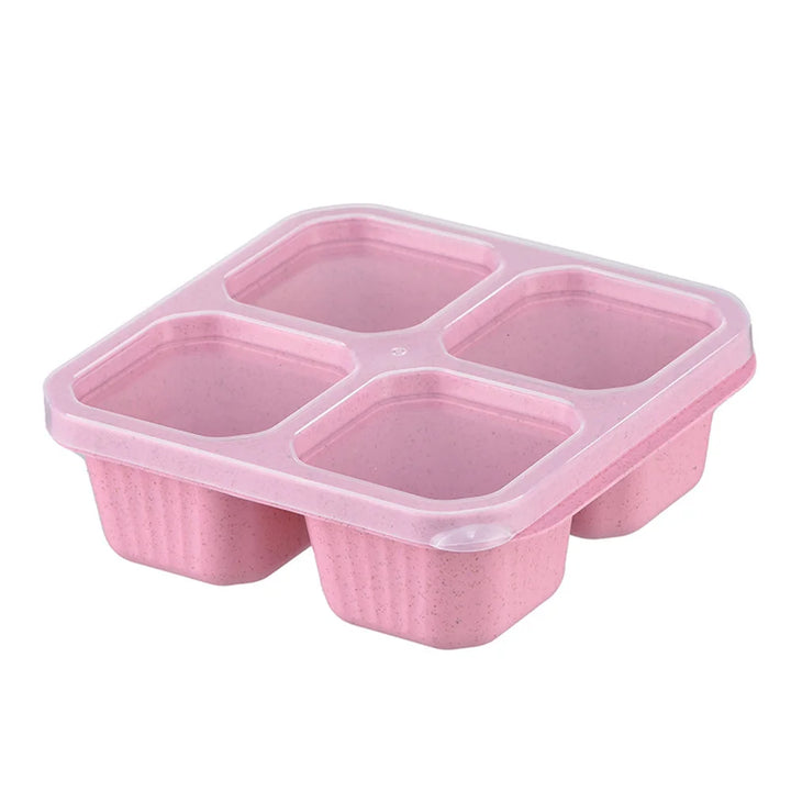 Premium Reusable 4-Grid Snack Containers – Portable Meal Prep Lunch Box, Leak-Proof, Large Capacity, Multi-Compartment 