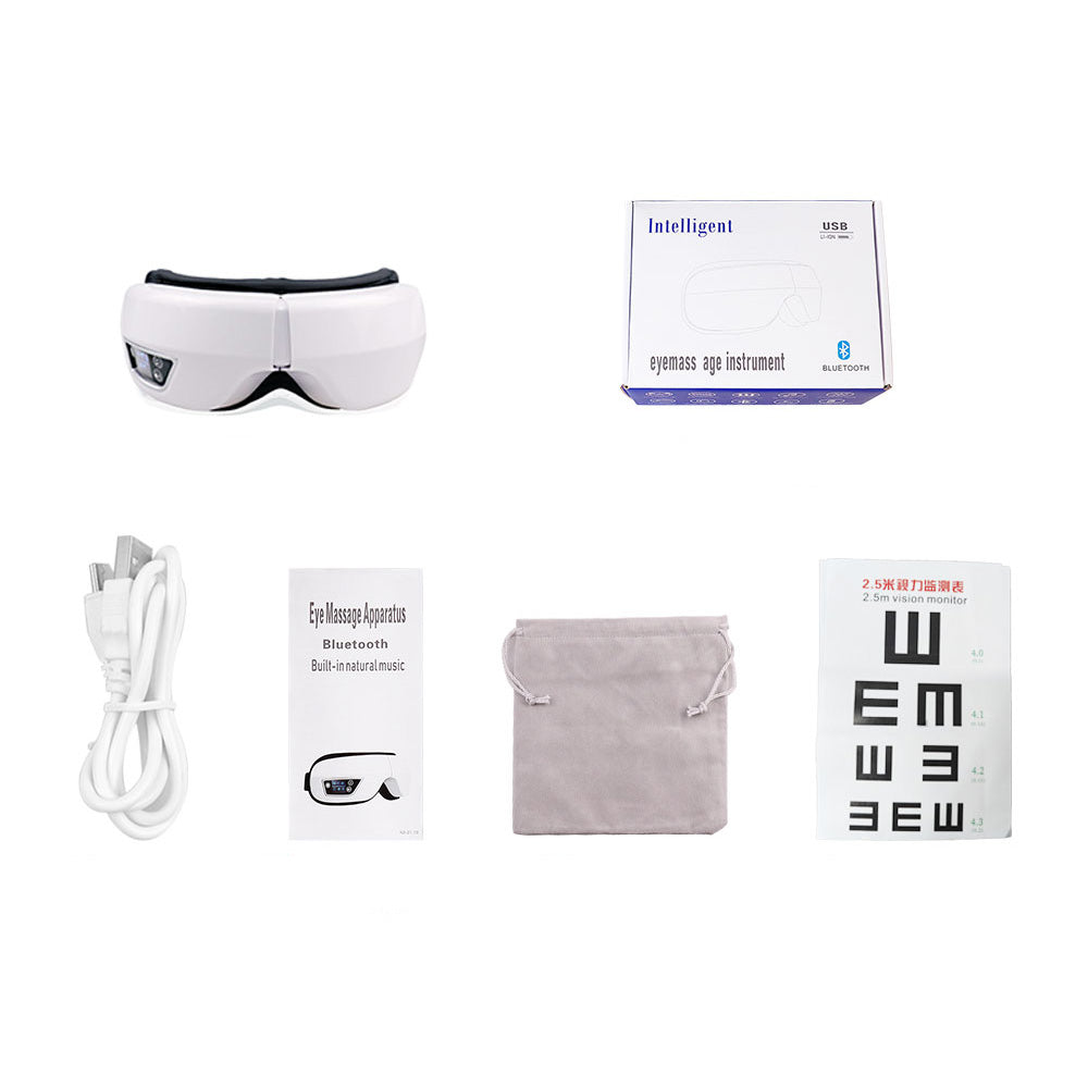 Premium Foldable Eye Massager – Vibration Airbag Pressure with Hot Compress and Bluetooth Music, Relieves Eye Fatigue